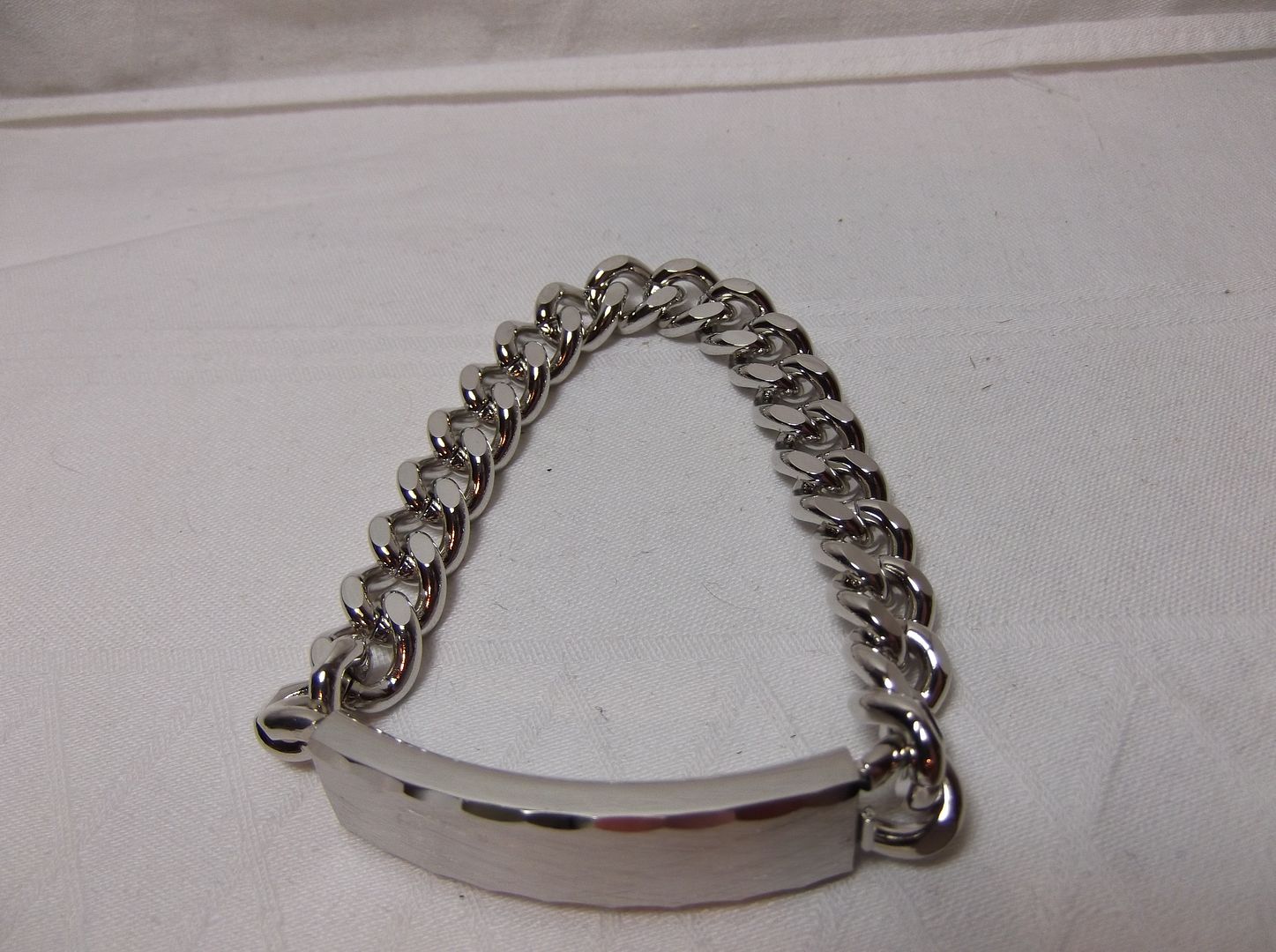 Speidel MENS STERLING SILVER TOP ID BRACELET Not Engraved vintage in box 8"